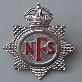 The National Fire Service - King's Crown Chromed & Enamelled Cap Badge.