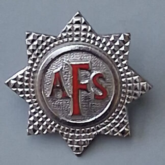 The Auxiliary Fire Service - King's Crown Chromed & Enamelled Cap Badge.