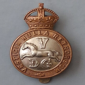 The 5th Dragoon Guards - King's Crown Bi Metal Cap Badge.