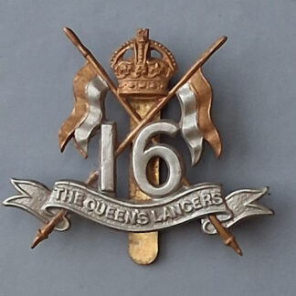 The 16th (Queen's Own) Lancers - King's Crown Bi Metal Cap Badge.