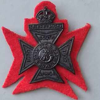 1st  Cadet Battalion The King's Royal Rifles - King's Crown Blackened Brass Field Service Cap Badge.