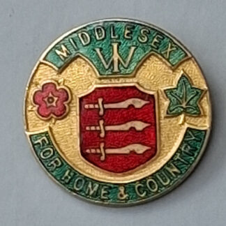 Middlesex Women's Institute - Enamelled "For Home & Country" Pin Backed Badge.