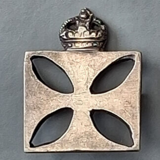 The Royal Army Chaplain's Department - King's Crown White Metal Sweetheart Badge.