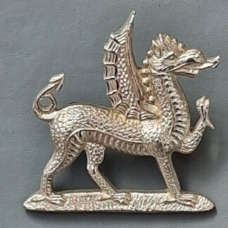 The Monmouthshire Regiment (T.A) - Officer's Silver Plate Collar Badge.