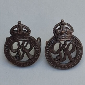 The National Defence Company - King's Crown Officer's Service Dress Collar Badges.
