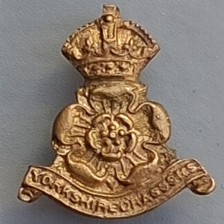 The Yorkshire Dragoons - King's Crown Gilding Metal Collar Badge.