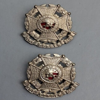 The Border Regiment - White Metal Collar Badges.