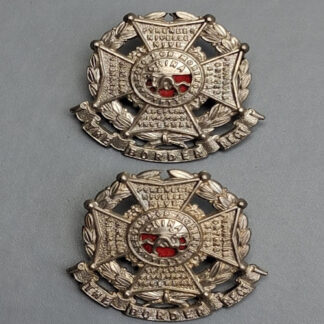 The Border Regiment - White Metal Collar Badges.