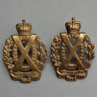 The Scottish Horse - Gilding Metal Collar Badges.