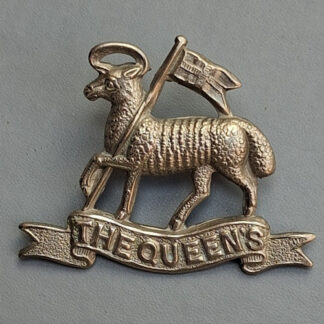 1st Volunteer Battalion The Queen's Royal Regiment (West Surrey) - White Metal Collar Badge.