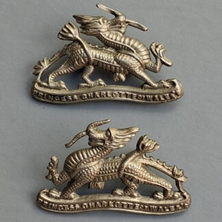 1st Volunteer Battalion The Royal Berkshire Regiment - White Metal Collar Badges.