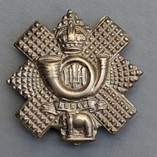 The Highland Light Infantry - King's Crown White Metal Sporran Badge.