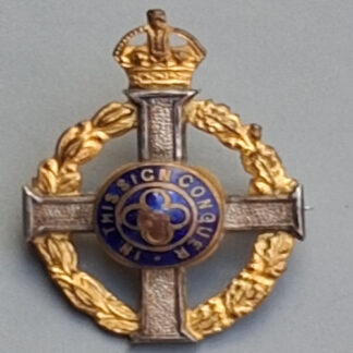 The Royal Army Chaplain's Department - King's Crown Silver, Gilt & Enamelled Pin Backed Scarf Badge.