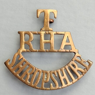 The Shropshire Royal Horse Artillery Territorials - Gilding Metal Shoulder Title.