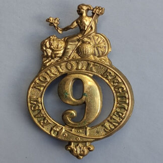 9th (East Norfolk) Regiment Of Foot - Victorian O.R's Brass Glengarry Badge Circa 1874 - 1881.