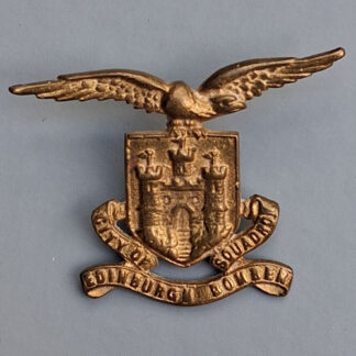 Royal Air Force "City Of Edinburgh Bomber Squadron" - Cast Gilding Metal Pipers Badge.