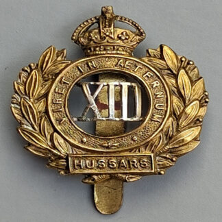13th Hussars - King's Crown Bi Metal Cap Badge.