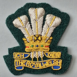 The Royal Welsh Regiment - Officer's Bullion Cloth Cap Badge.
