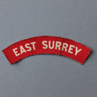 WW2 The East Surrey Regiment - Printed  Cloth Shoulder Title.