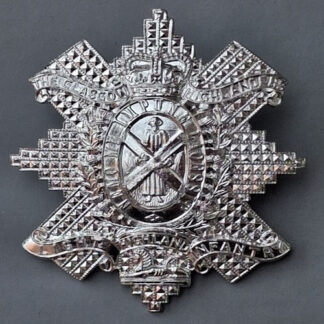 The Glasgow Highlanders Highland Light Infantry - Silver Anodised Cap Badge.