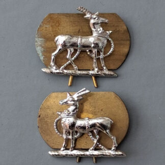 The Royal Warwickshire Regiment - Silver Anodised Collar Badges.