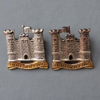 6th Inniskilling Dragoon Guards - Officer's Silver & Gilt Collar Badges.