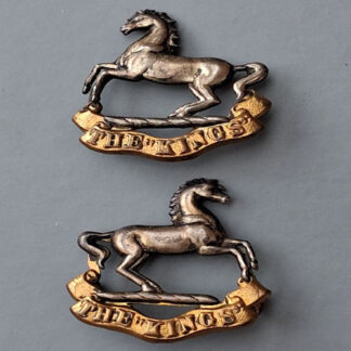 The King's Regiment (Liverpool) - Officer's Silver & Gilt Collar Badges.
