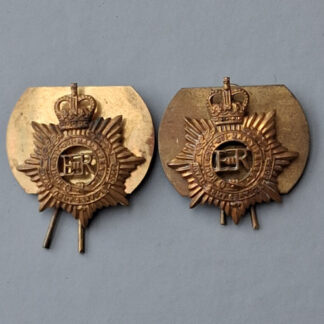 The Royal Army Service Corps - King's Crown Gv1 Gilding Metal Collar Badges.