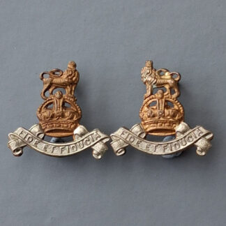 Royal Army Pay Corps - King's Crown Bi Metal Collar Badges.