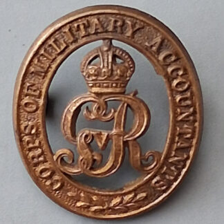 The Corps Of Military Accountants - King's Crown Gilding Metal Collar Badge.
