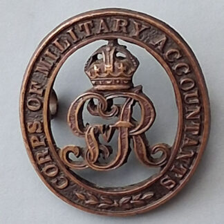 The Corps Of Military Accountants - King's Crown Officer's Service Dress Bronze Collar Badge.