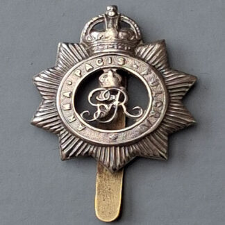 The North Somerset Yeomanry - King's Crown GvR White Metal Cap Badge.