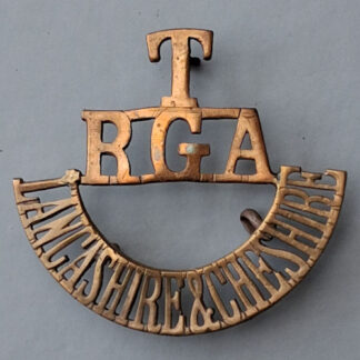 Lancashire & Cheshire Royal Garrison Artillery Territorials - Gilding Metal Shoulder Title.