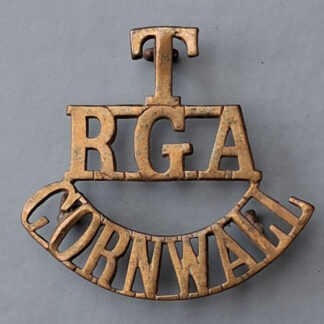Cornwall Royal Garrison Artillery Territorials - Gilding Metal Shoulder Title.