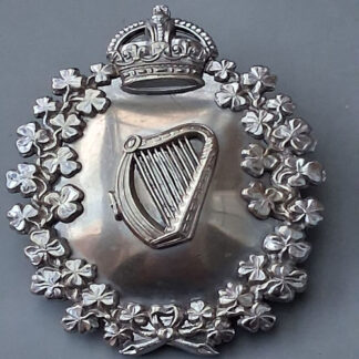 The London Irish Rifles - King's Crown Silver Plate Piper's Caubeen Badge.