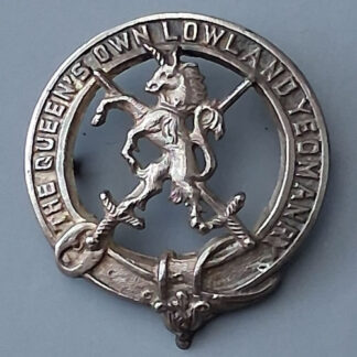 The Queen's Own Lowland Yeomanry - White Metal Piper's Badge.