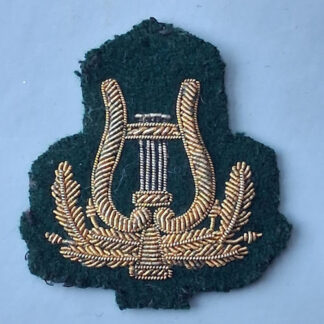 Royal Marine Band  Service Branch - Lovat Green Bullion Cloth Badge.