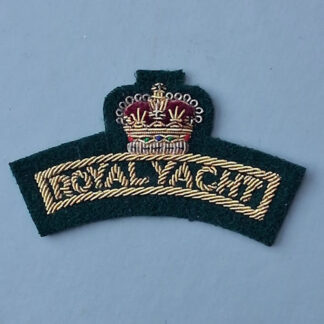 The Royal Yacht - Queen's Crown Bullion Cloth Shoulder Badge.