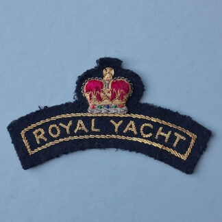 The Royal Yacht - Queen's Crown Bullion Cloth Shoulder Badge.
