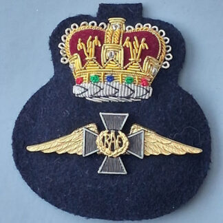 The Royal Air Force Chaplains Department - Queen's Crown Padded Metal Cap Badge.