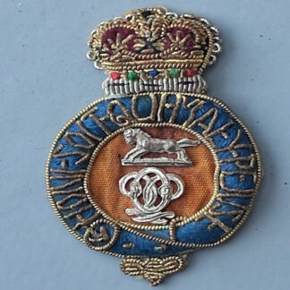 The Queen's Own Hussars - Queen's Crown Officer's Beret Badge.