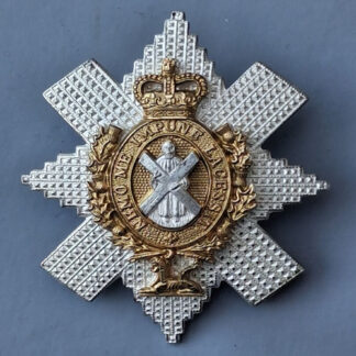 The Royal Highland Regiment (The Black Watch) - Queen's Crown Officer's Silver & Gilt Cap Badge.