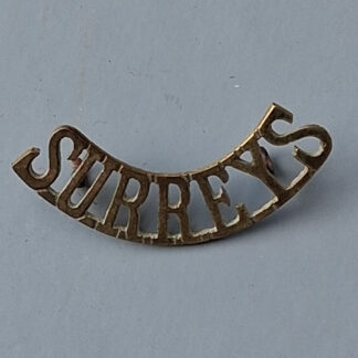 2nd Battalion The East Surrey Regiment - Gilding Metal "Surreys" Shoulder Title.