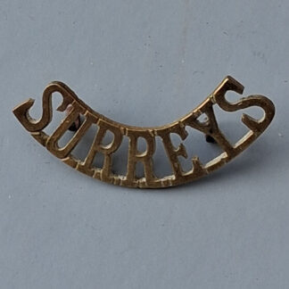 2nd Battalion The East Surrey Regiment - Gilding Metal "Surreys" Shoulder Title.