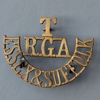 Essex & Suffolk Royal Garrison Artillery Territorials - Gilding Metal Shoulder Title.