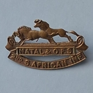 (South Africa) 2nd South African Infantry - Gilding Metal Collar Badge.