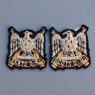 The Royal Scots Dragoon Guards - Officer's Bullion Cloth Collar Badges.