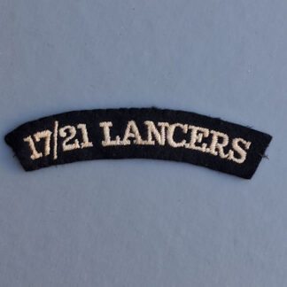 The 17th/21st Lancers - Woven Cloth Shoulder Title.
