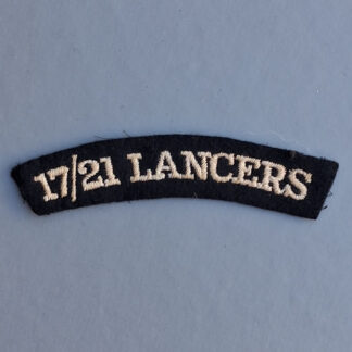 The 17th/21st Lancers - Woven Cloth Shoulder Title.
