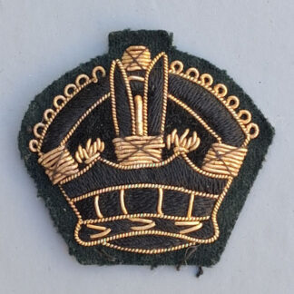 The Rifle Brigade - Warrant Officer's King's Crown Bullion Cloth Sleeve Badge.